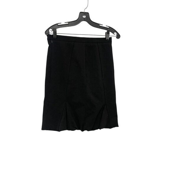 Givenchy Paris Womens Wool Skirt Size 42 US 10 Black kick pleats NWT - Picture 1 of 11